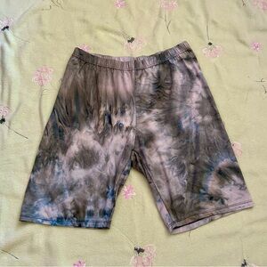 Green, Tie-Dye design Biker Shorts